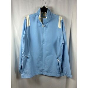 Nike Golf Womens XL Light Blue Cream 1/4 Zip Pullover Jacket Colorblock Sporty